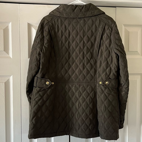Michael Kors Women’s Quilted Jacket, Large, Olive with gold hardware - Picture 2 of 7